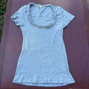 Banana‎ Republic Women's Gray Scoop Neck Top - Size XL